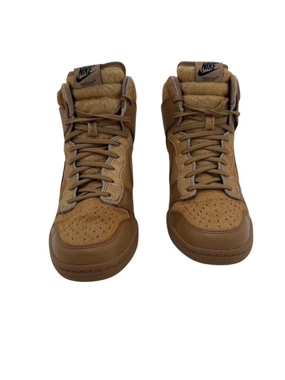 Nike x Undercover Dunk Sky Hi SP Wedge Pony Hair Tan/Brown Women’s US Size 10 - Picture 3 of 16
